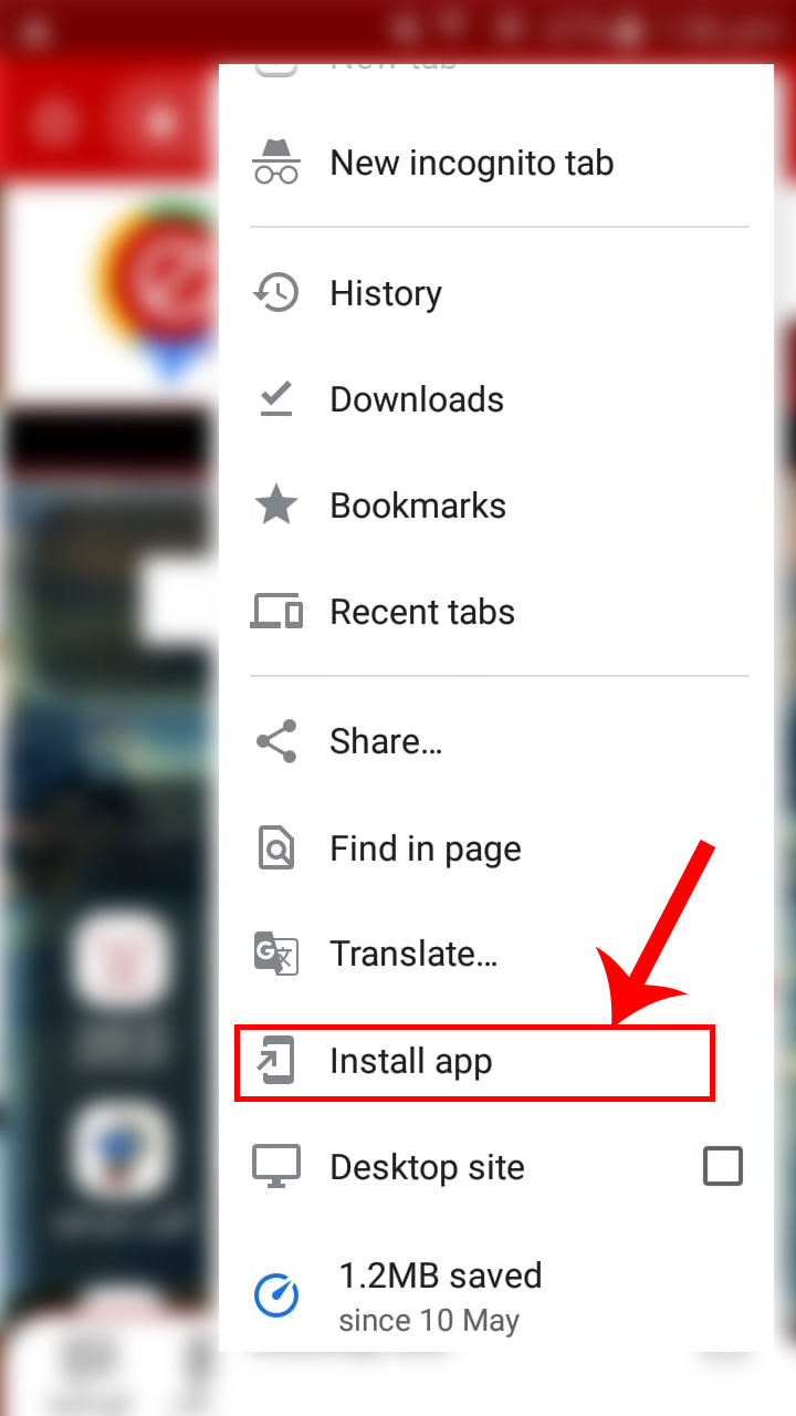 Android add to home screen step 2